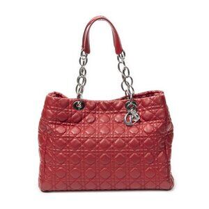 Dior Soft Shopping Tote Red Cannage Lambskin Leather